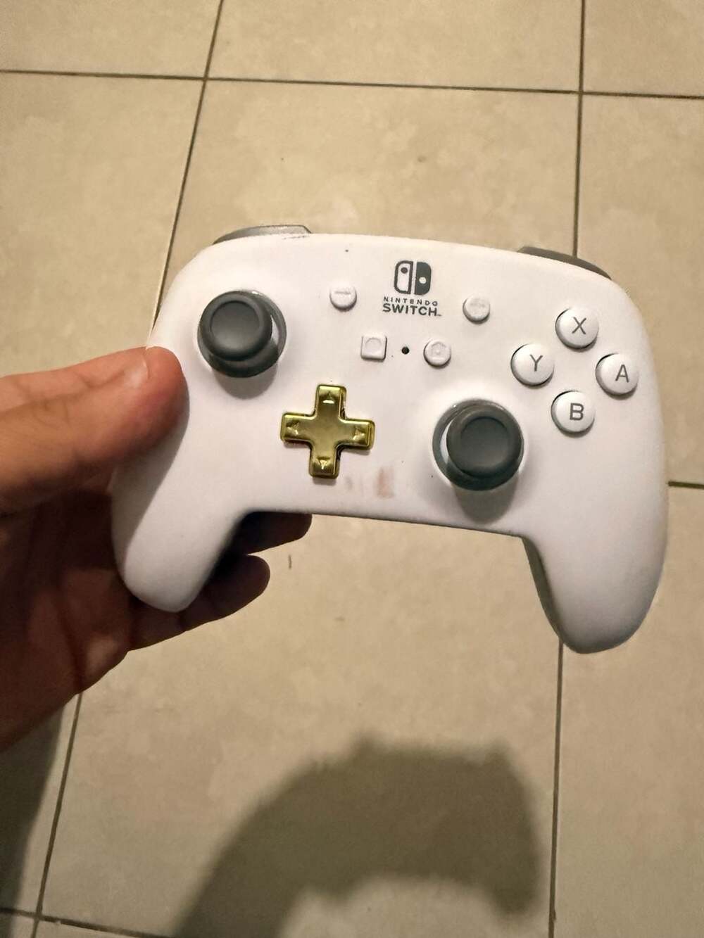 PowerA Enhanced Wireless Controller for Nintendo Switch - White with Custom Gold